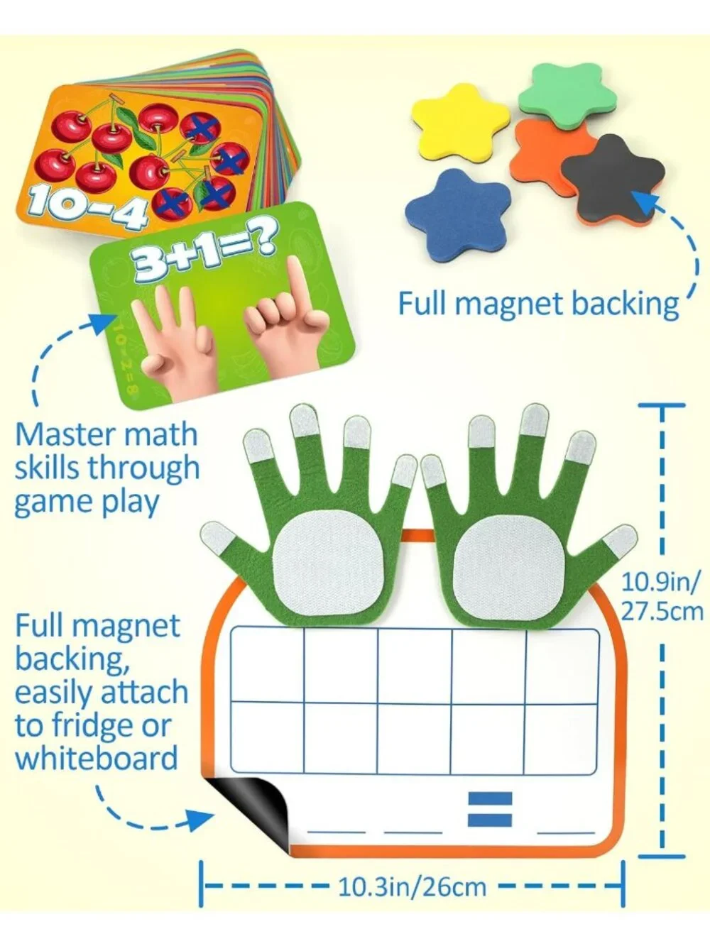 Montessori Math Manipulatives - Magnetic Counting Blocks & Dry Erase Board Toy